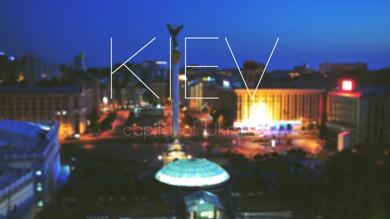 город, украина, ночной, киев