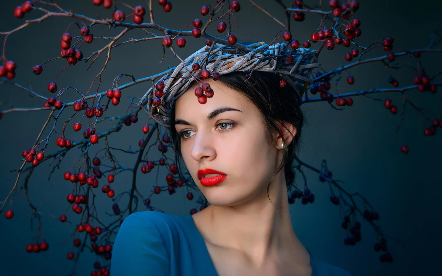 portrait, dress, model, face, nature
