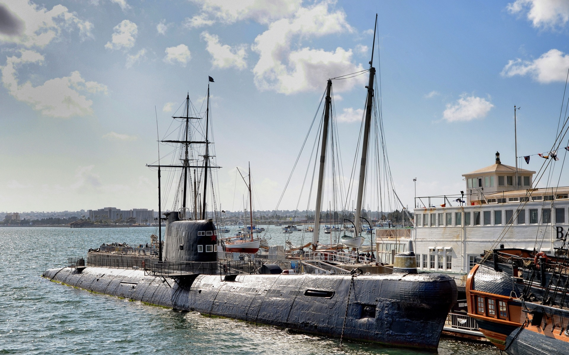 Акватория, подводная лодка, морской музей, Сан Диего, США.