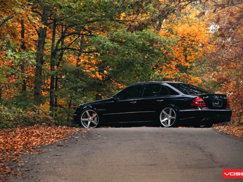 w211, amg, black, mercedes benz, e class, vossen