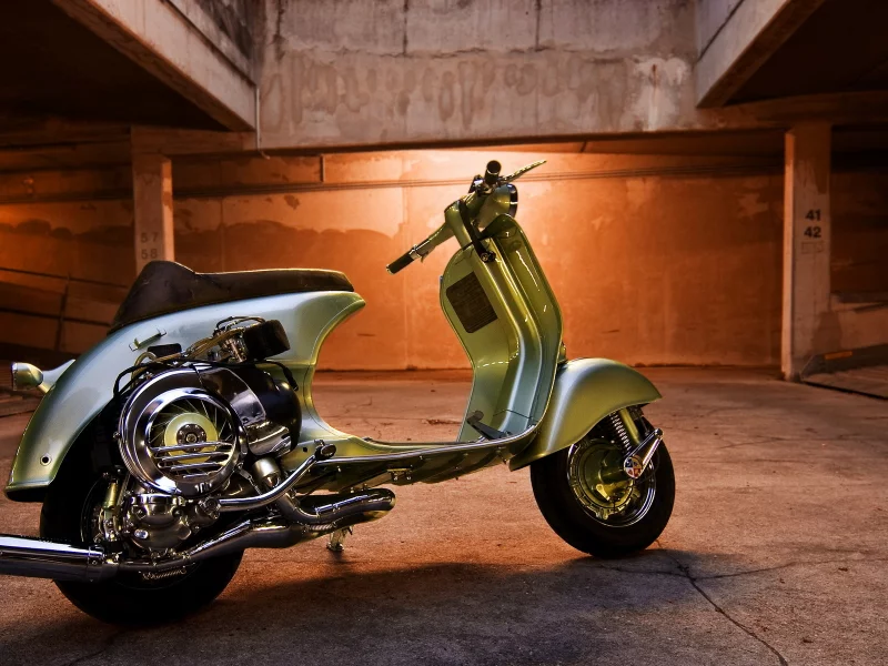 Подземка, свет, огни, мотороллер, Vespa.