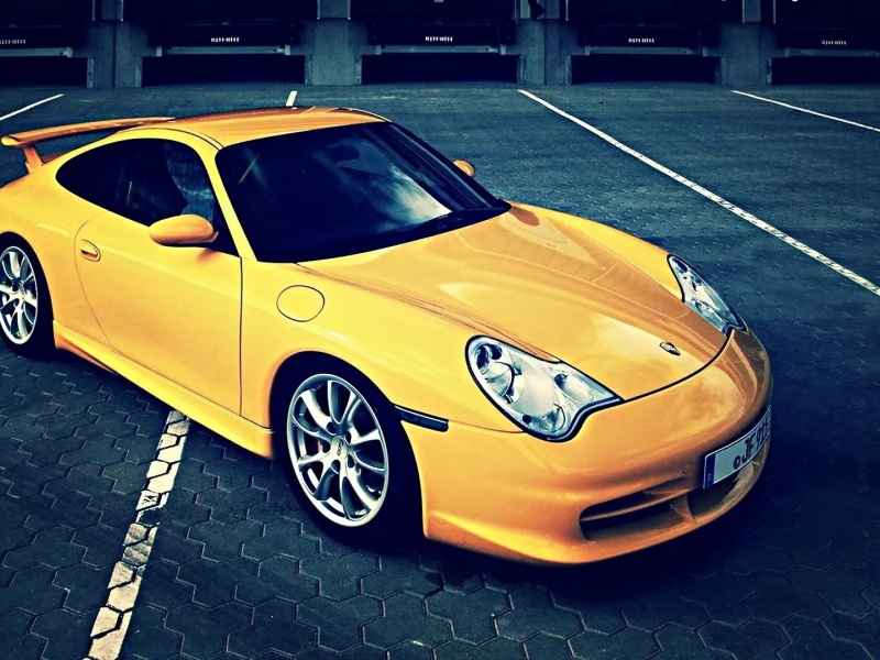 желтая, 911, porsche