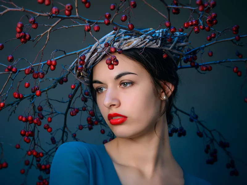 portrait, dress, model, face, nature