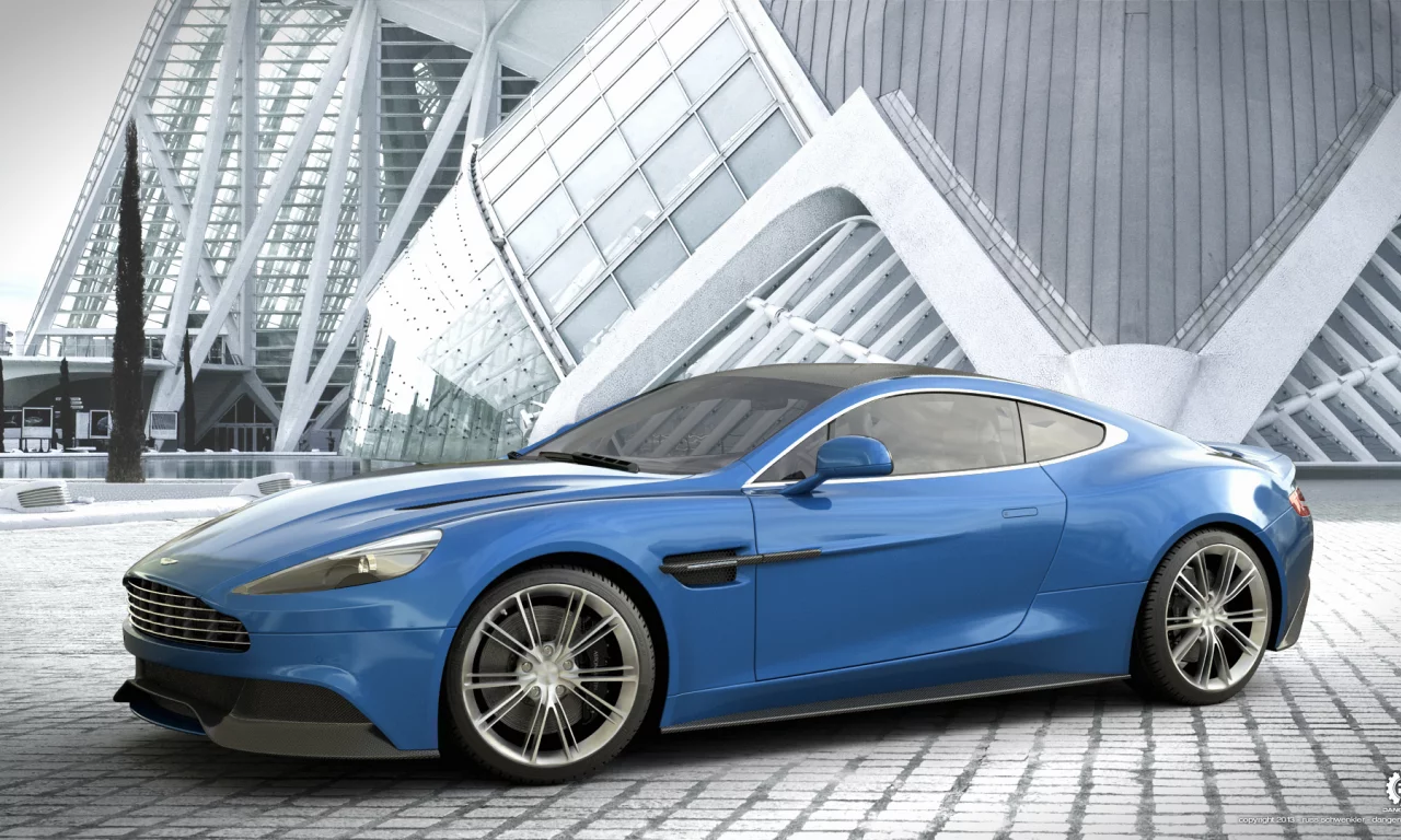 Aston-Martin, Vanquish, Light, Blue