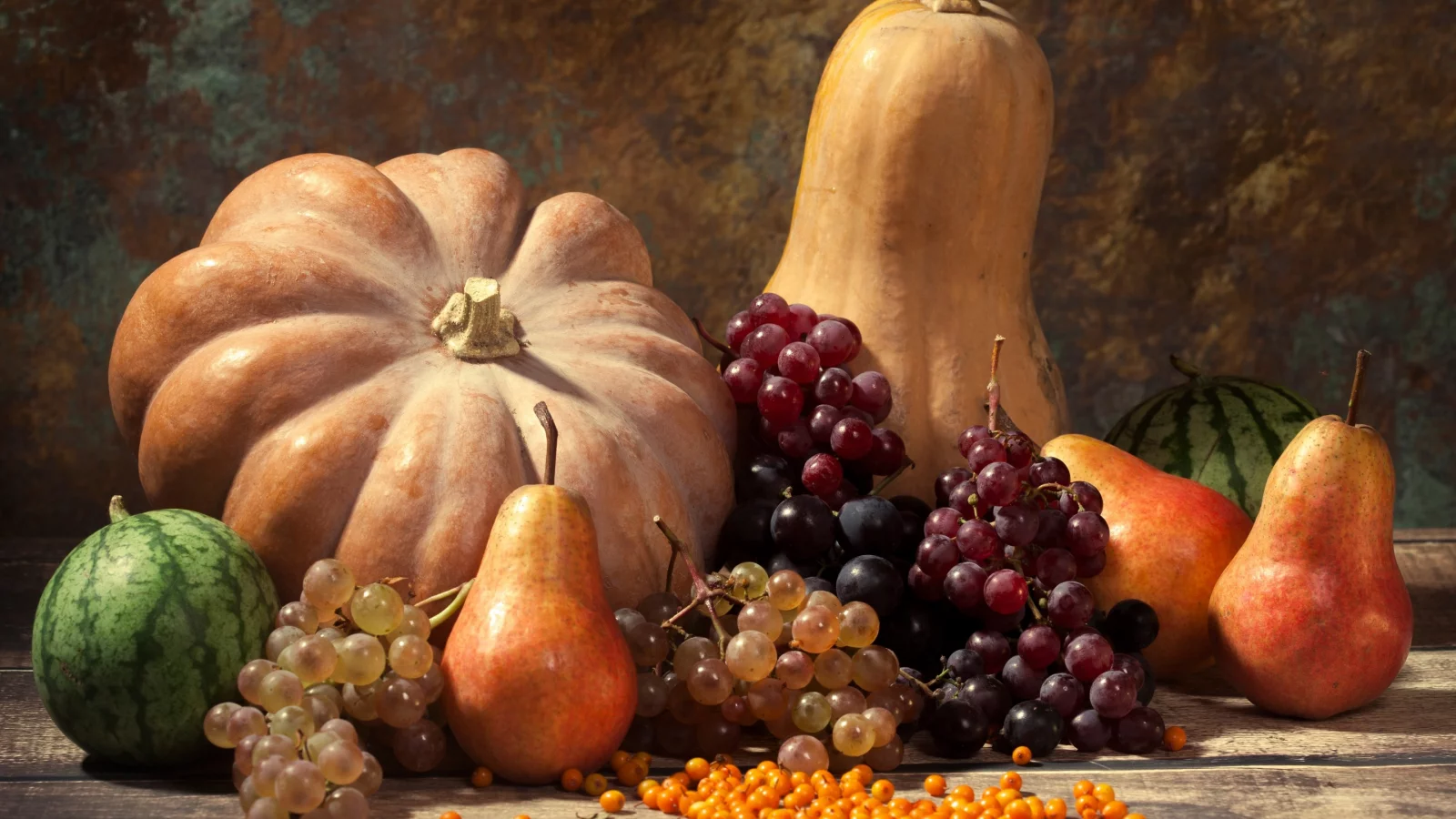 autumn, harvest, still life, fruits, leaves, pumpkin, nuts, осень, дистья, урожай, тыква