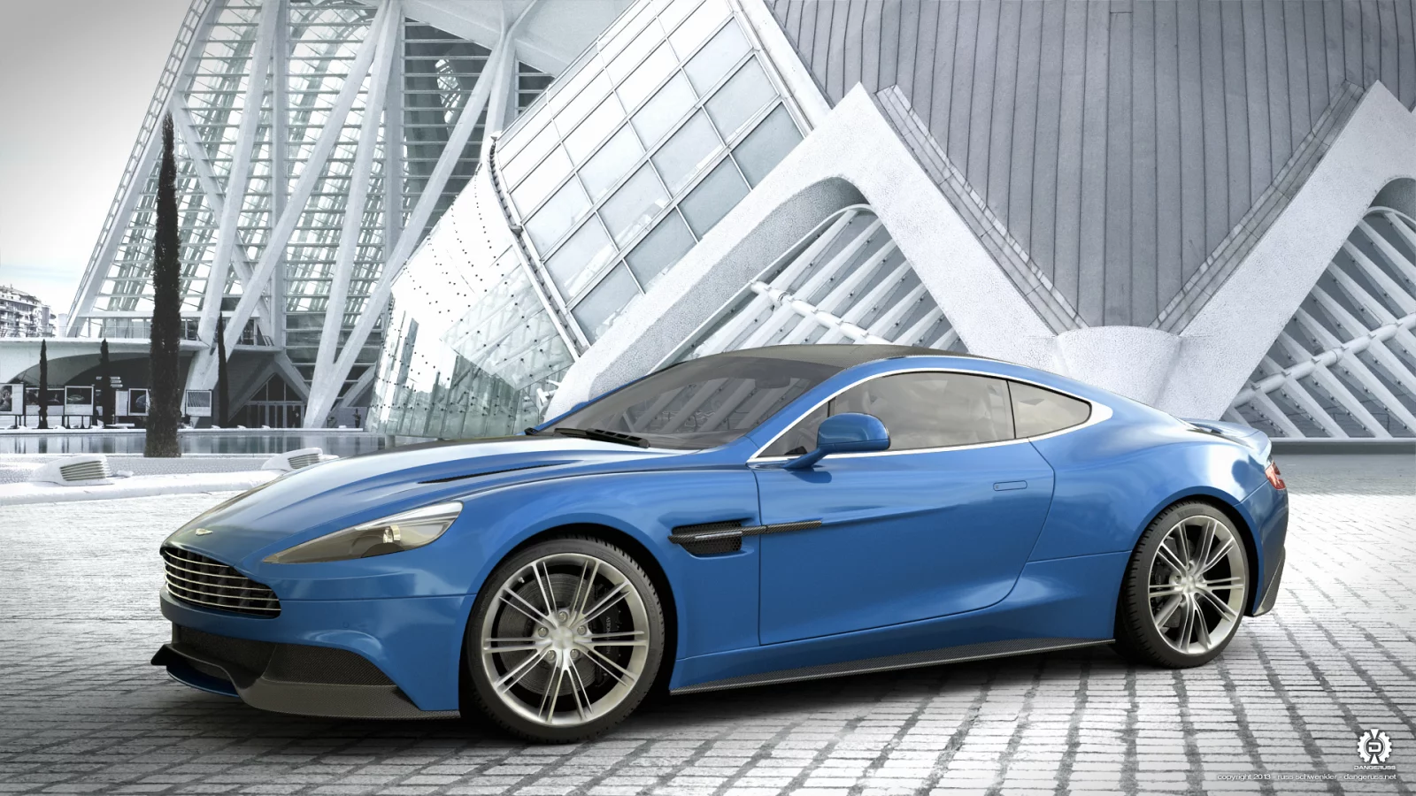 Aston-Martin, Vanquish, Light, Blue