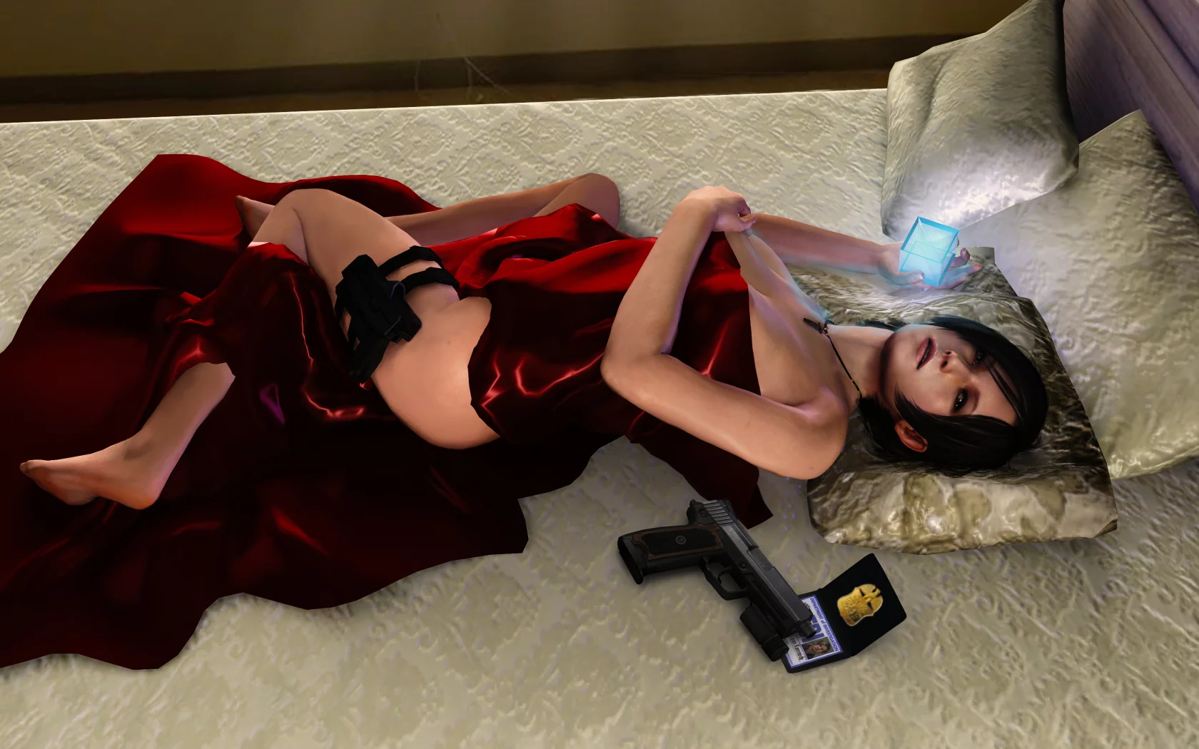 gun, пистолет, ada wong, resident evil, fanart, оружие, biohazard, pistol