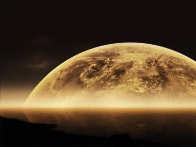 planets, moon, big, sci fi, edged