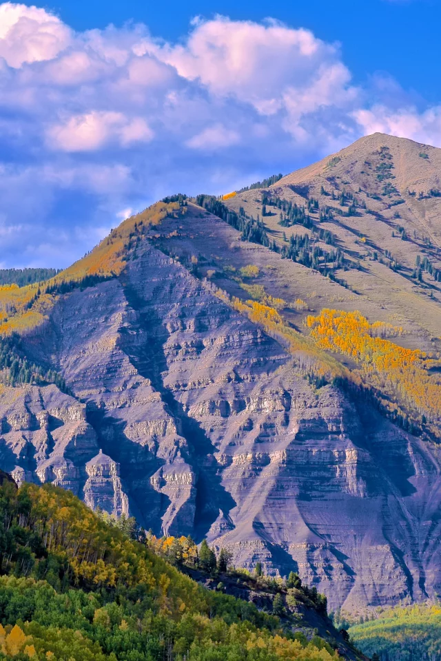 горы, деревья, лес, осень, природа, пейзаж