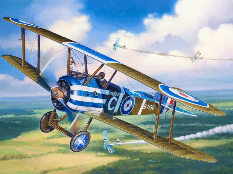 британский, арт, одноместный, sopwith camel, самолет