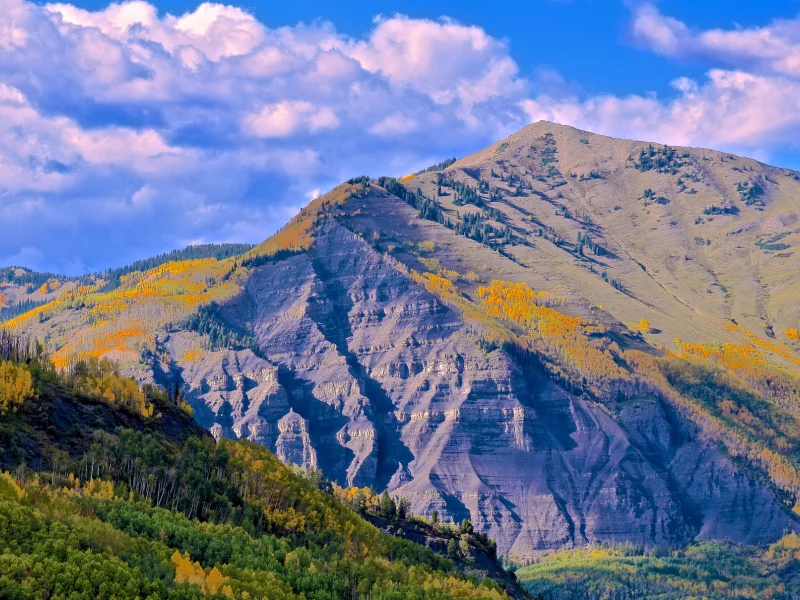 горы, деревья, лес, осень, природа, пейзаж