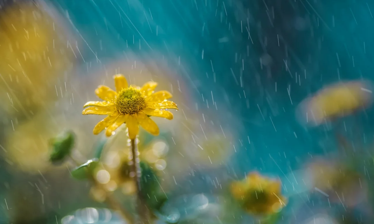 цветок, дождь, природа