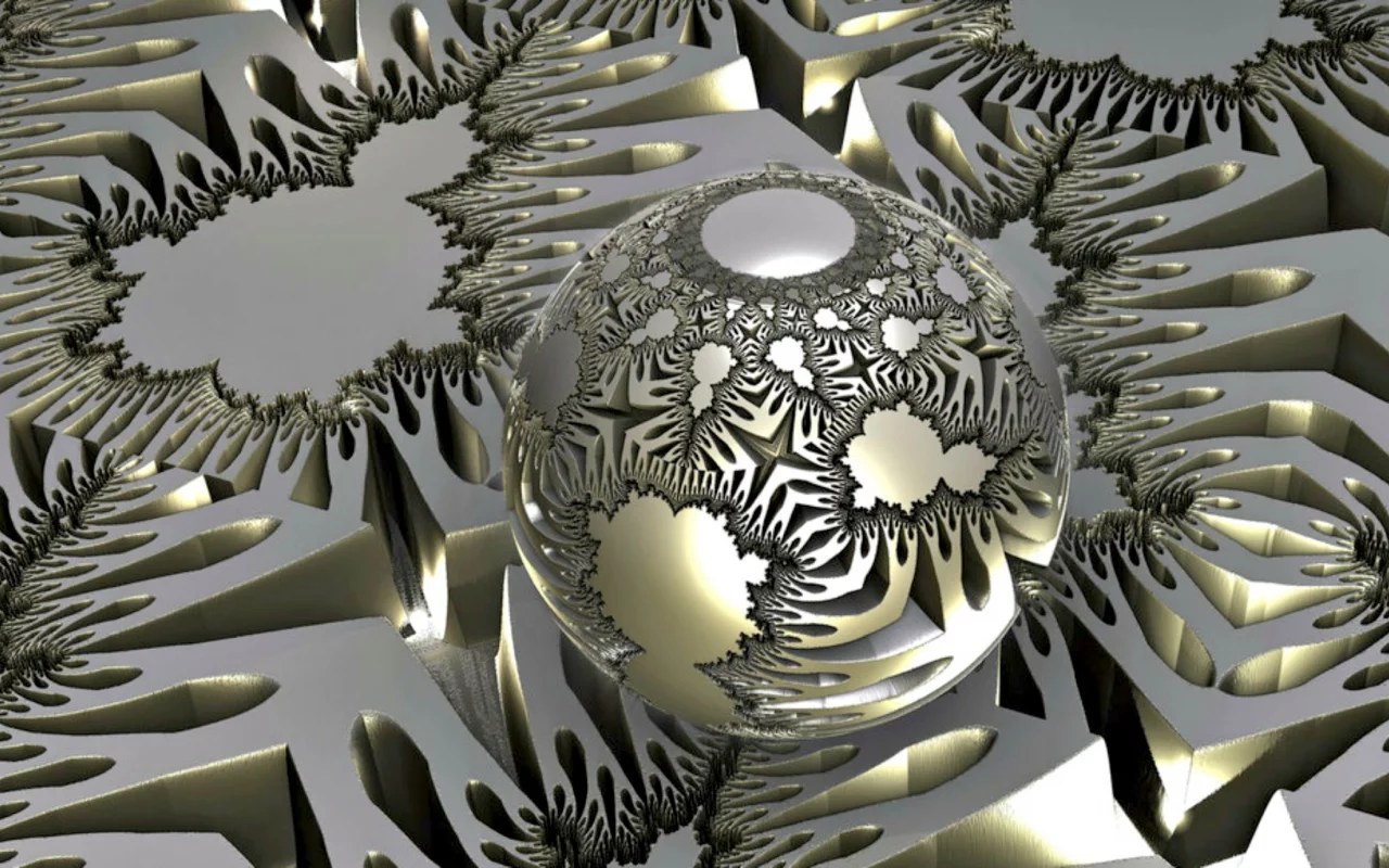 3d, абстракция, шар, метал