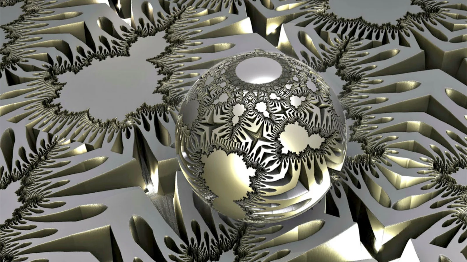 3d, абстракция, шар, метал