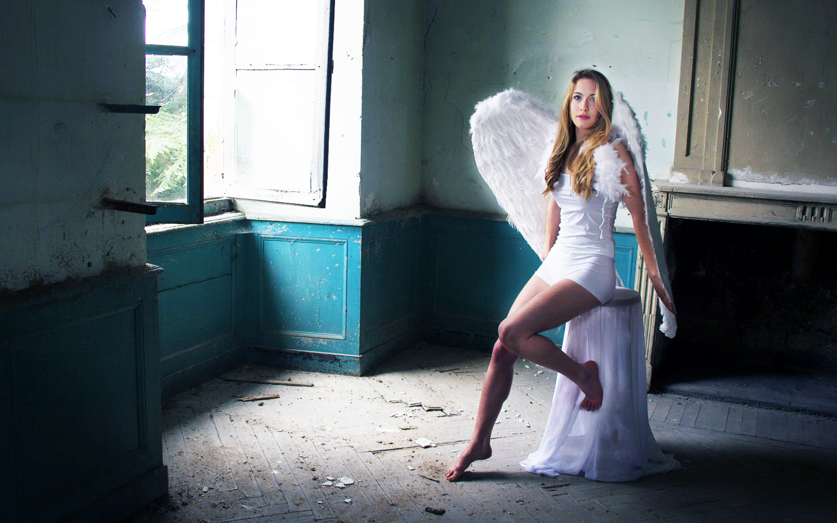 девушка, крылья, ангел