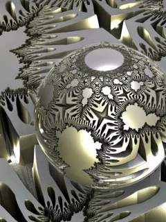 3d, абстракция, шар, метал