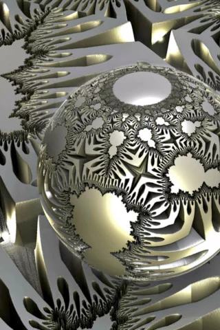 3d, абстракция, шар, метал