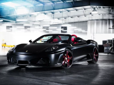 гараж, феррари, автообои, ferrari f430 spider, суперкар, тюнинг