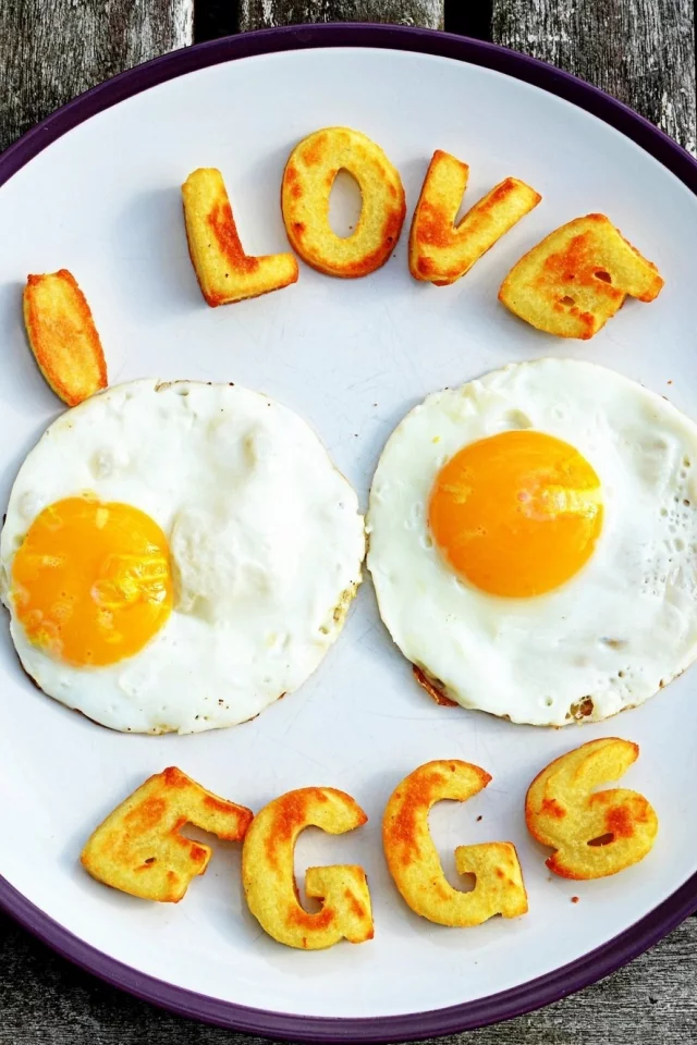 надпись, вилка, eggs, яйца, обои, нож, яичница, еда