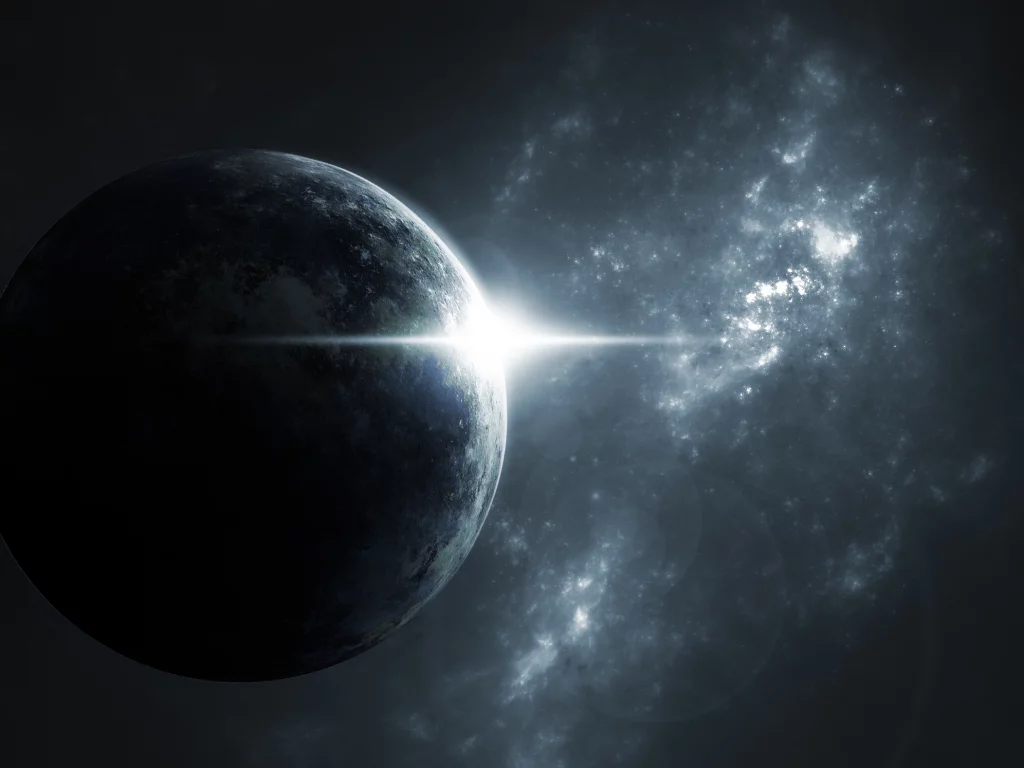 sci fi, light, planet