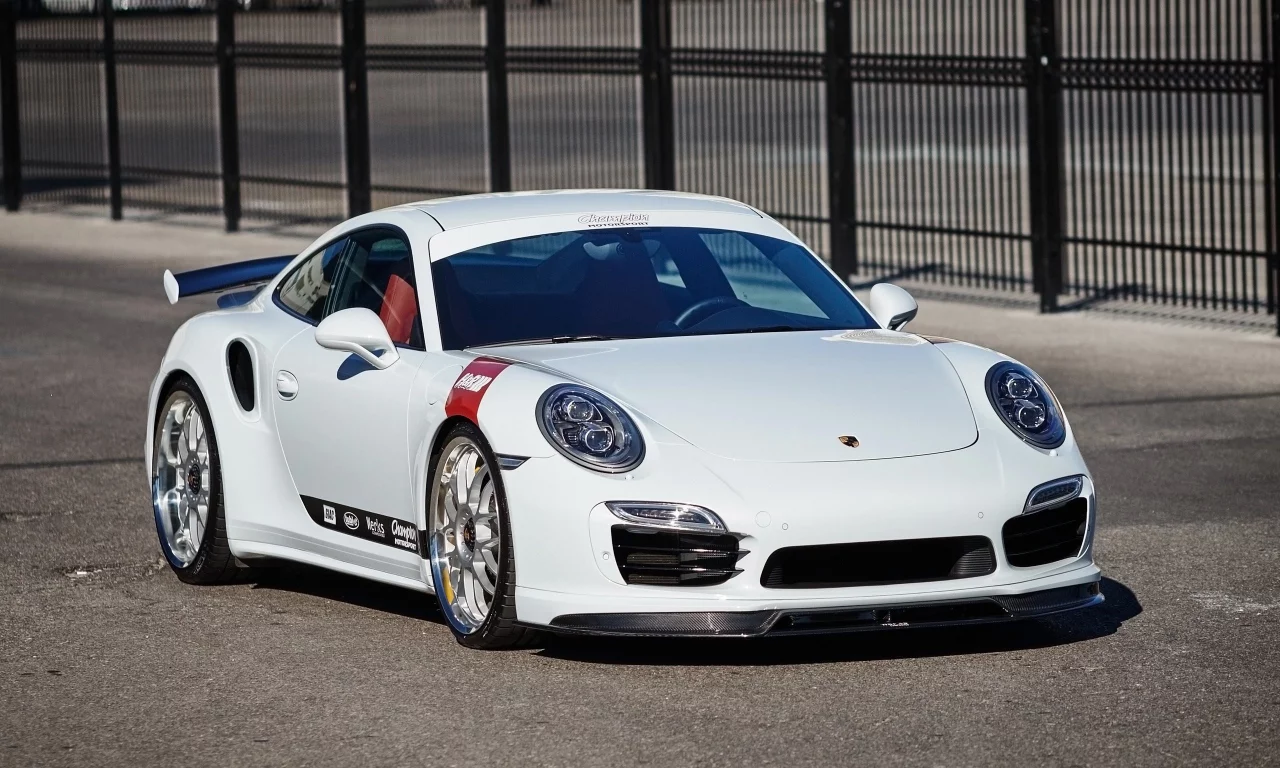 белый, 2015, купе, HR, Springs, Porsche 911, Turbo S, порше, тюнинг