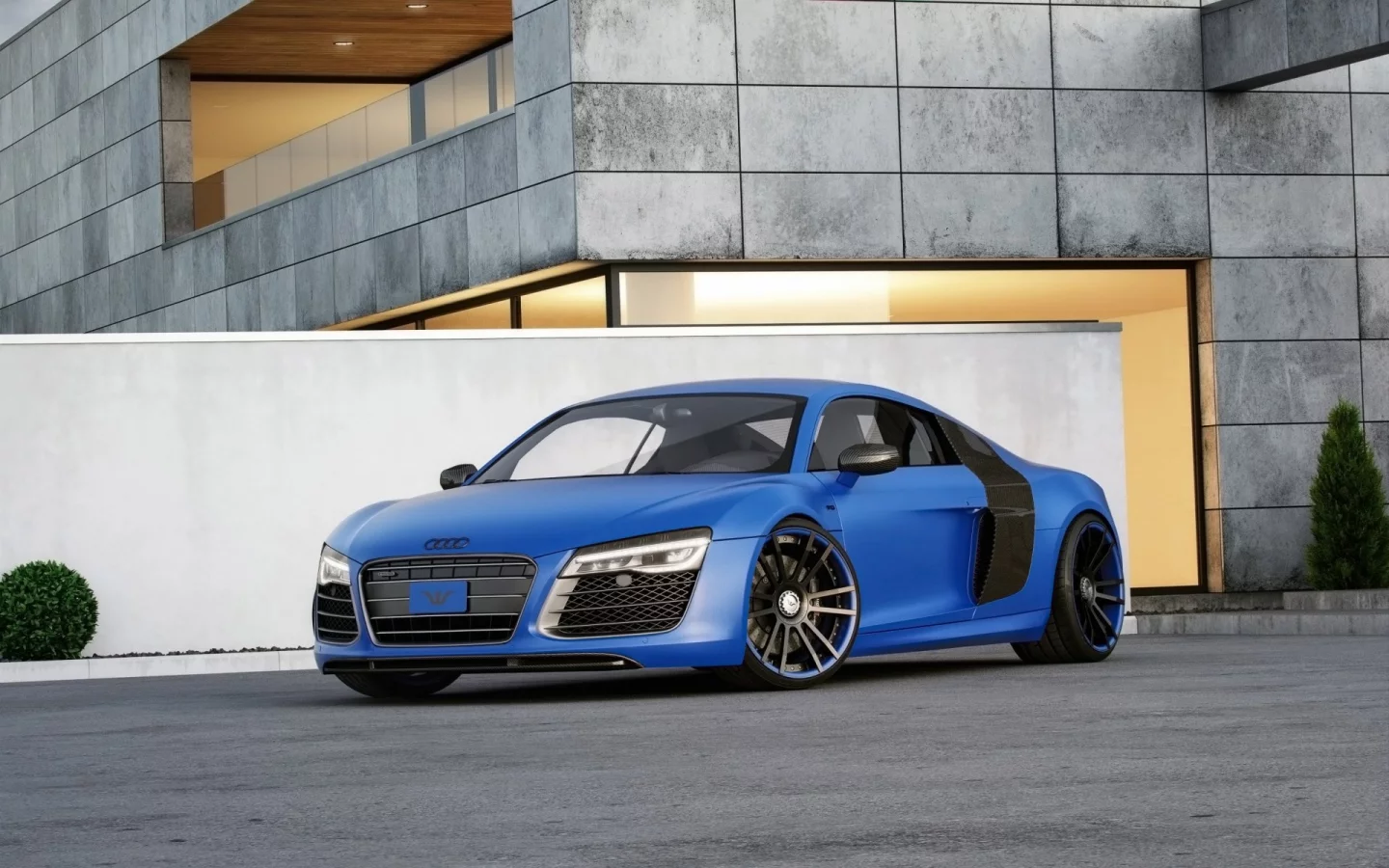 ауди, 2015, Wheelsandmore, audi, R8, V10, coupe, синий, купе, тюнинг