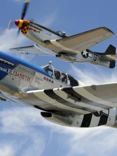 истребитель, небо, пилот, mustang, north american, p-51, самолет
