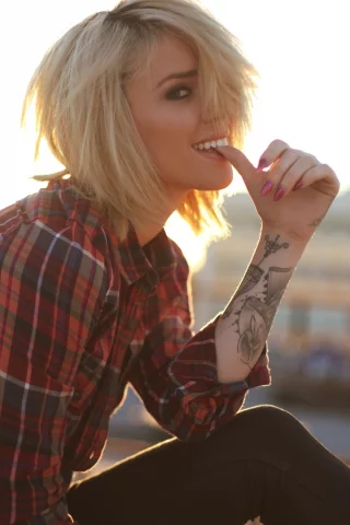 улыбка, взгляд, блондинка, модель, девушка, alysha nett