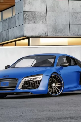 ауди, 2015, Wheelsandmore, audi, R8, V10, coupe, синий, купе, тюнинг