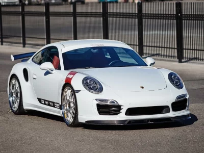 белый, 2015, купе, HR, Springs, Porsche 911, Turbo S, порше, тюнинг