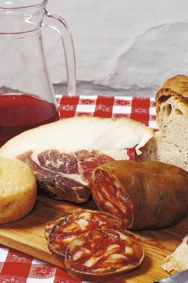натюр, хорошо, сидим, мясо, колбасы, вино