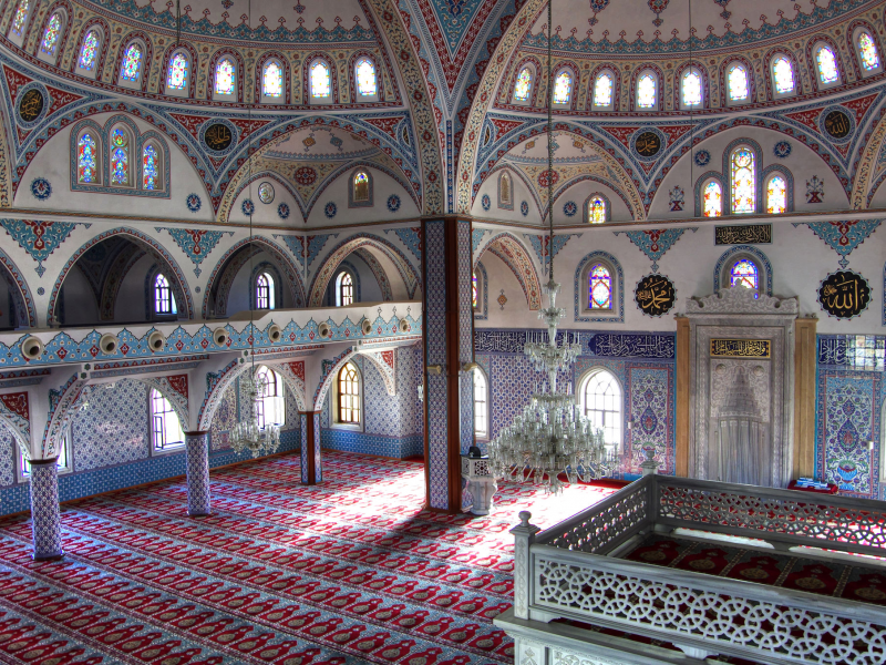 Манавгат, Турция, мечеть, колонна, арка, узор, краски, архитектура