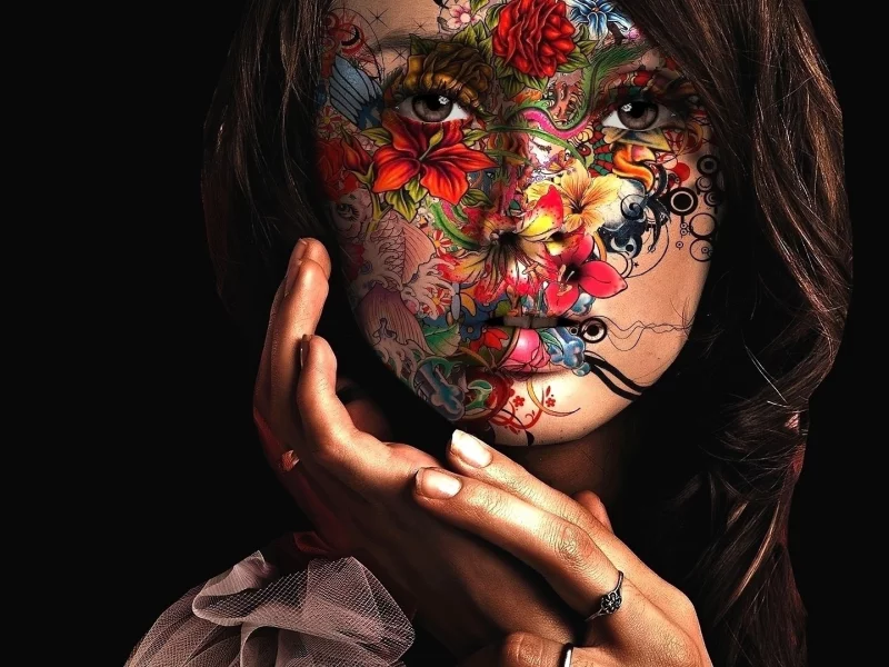 girl, face, art