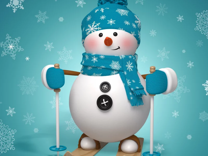рождетство, snow, снеговик, новый год, snowman, лыжи, пуговица, шарф