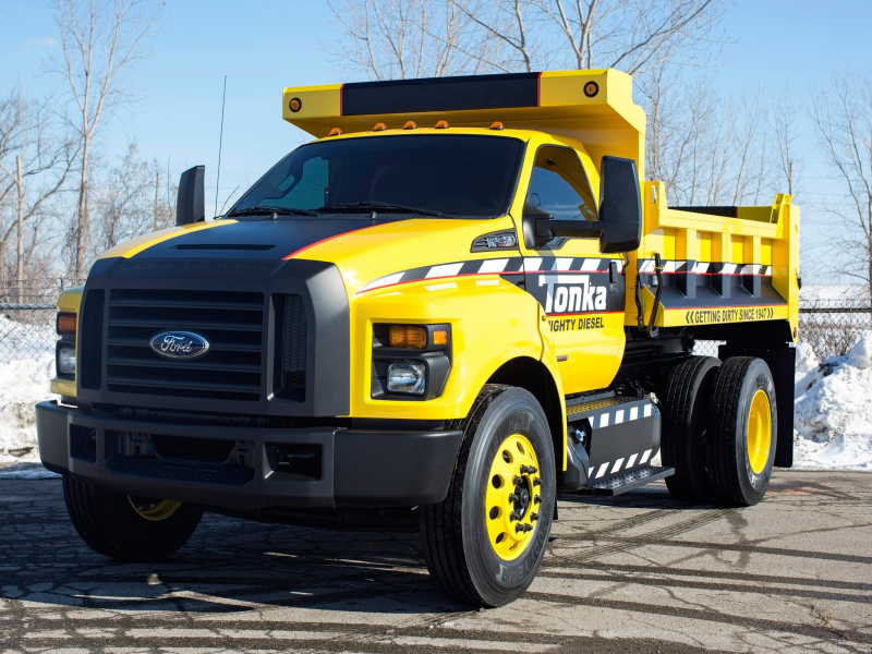 желтый, 2016, ford, f750, форд, tonka, dump truck, грузовик
