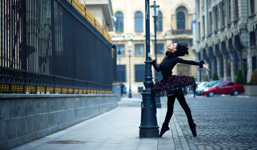 девушка, балерина, улица