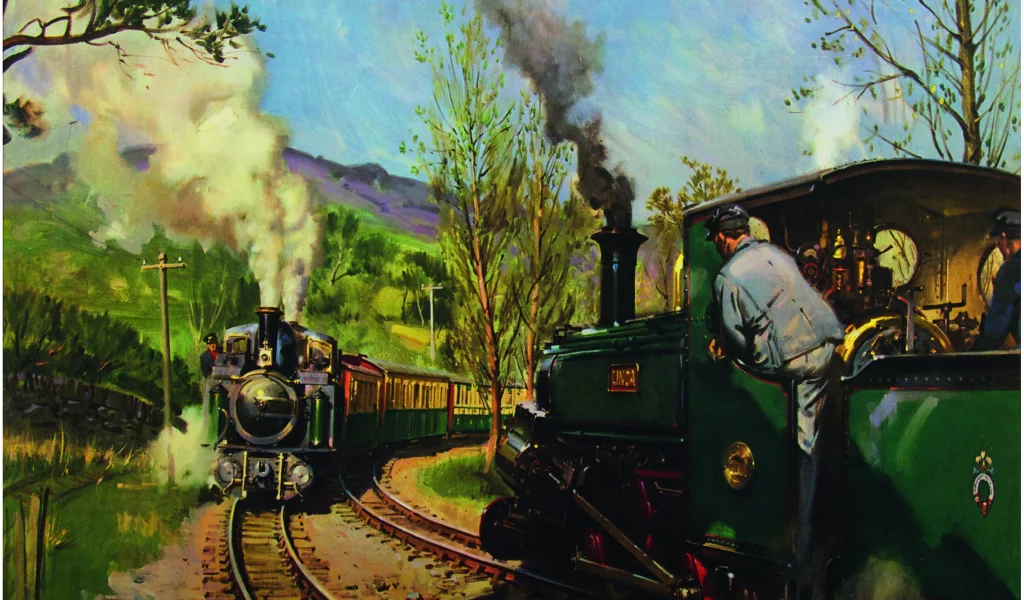 ffestiniog railway, _the pass track, художник теренс кунео, wales_