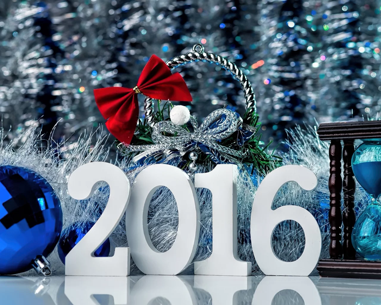 2016, новый год, праздник, открытка, часы, новый, год, шар, елка