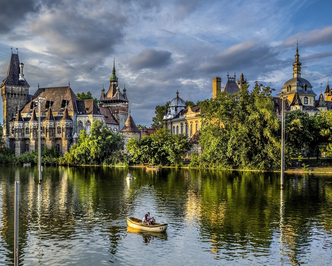 замок, будапешт, vajdahunyad, magyarorsz__g, венгрия, деревья, budapest
