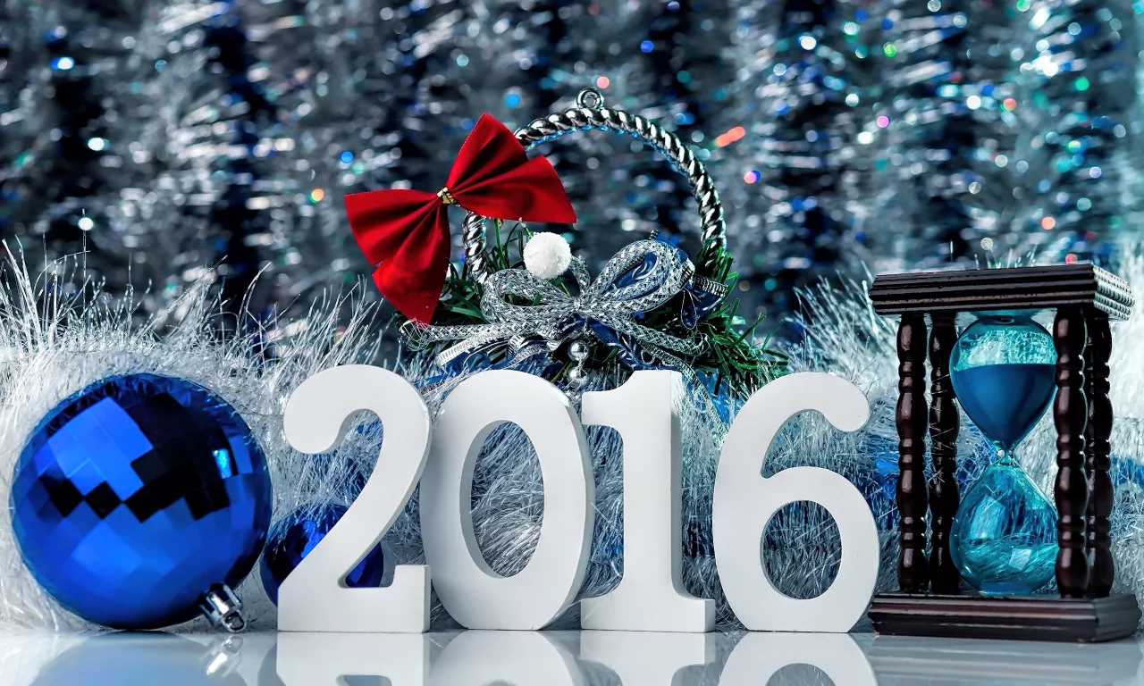 2016, новый год, праздник, открытка, часы, новый, год, шар, елка