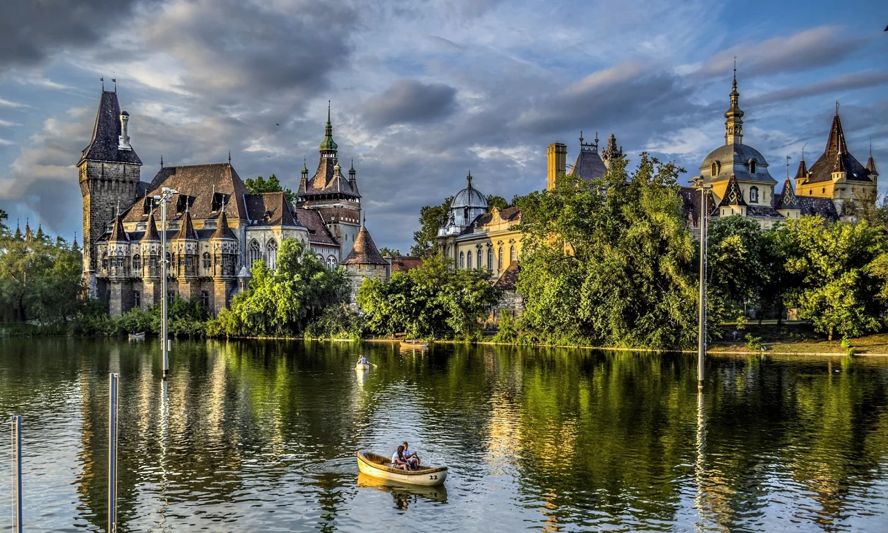 замок, будапешт, vajdahunyad, magyarorsz__g, венгрия, деревья, budapest