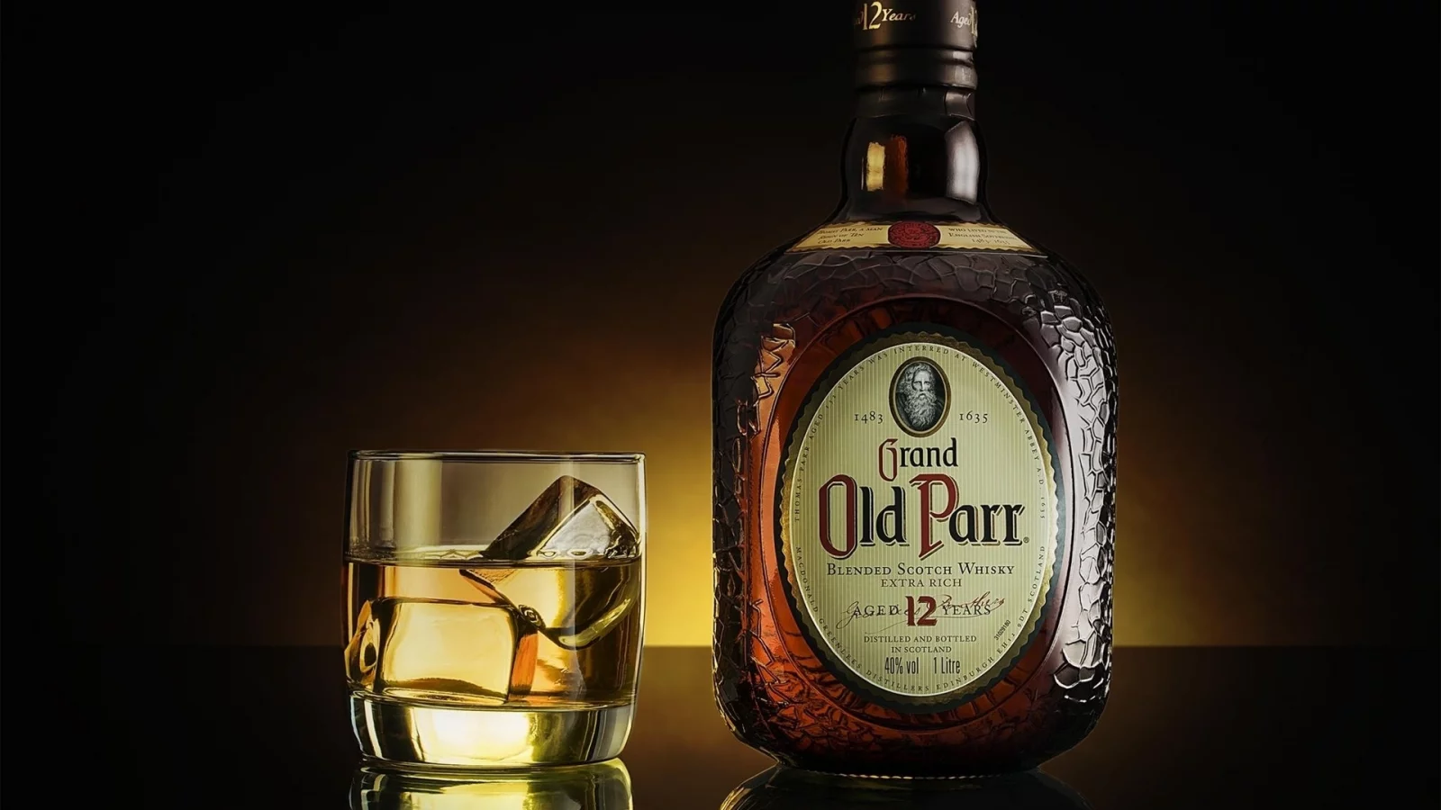 grand old parr, scotch whisky, шотландский виски, алкоголь, бутылка, лед, стакан, виски, еда, напитки