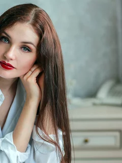 девушка, глаза, волосы
