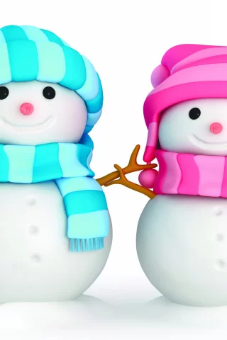 зима, новый год, снеговики