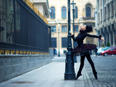 девушка, балерина, улица