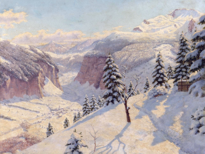 борис бессонов, картина, снег, зима, горы, пейзаж