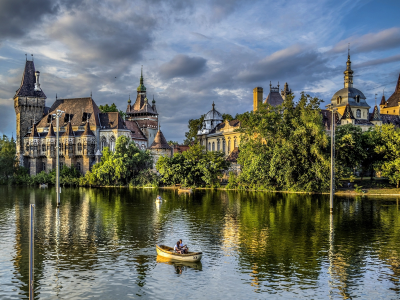 замок, будапешт, vajdahunyad, magyarorsz__g, венгрия, деревья, budapest