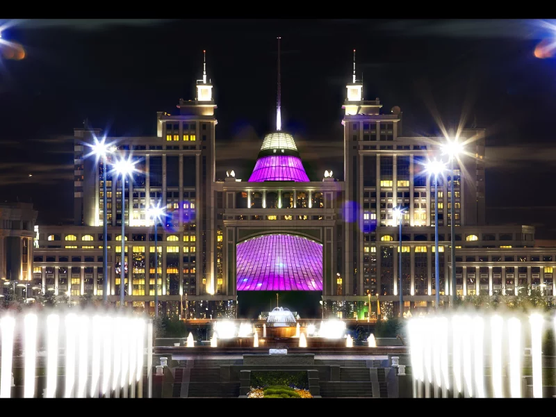 хан-шатыр, астана, казахстан, вечер, astana, огни