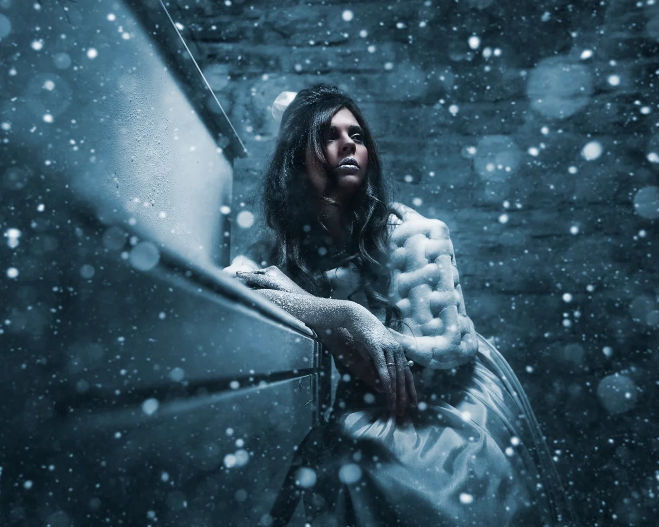 снег, winter queen, холод, девушка