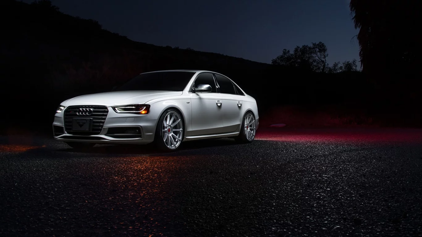 audi, белый, темный фон